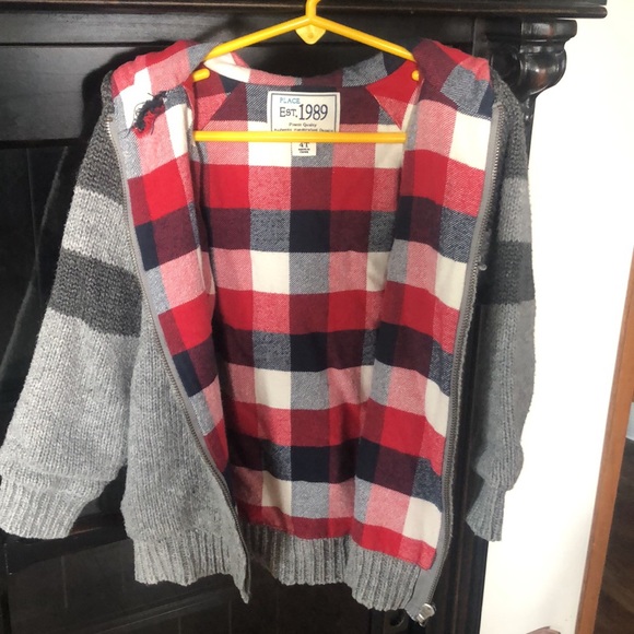 Boys Grey Zip Up Sweater - Picture 3 of 5